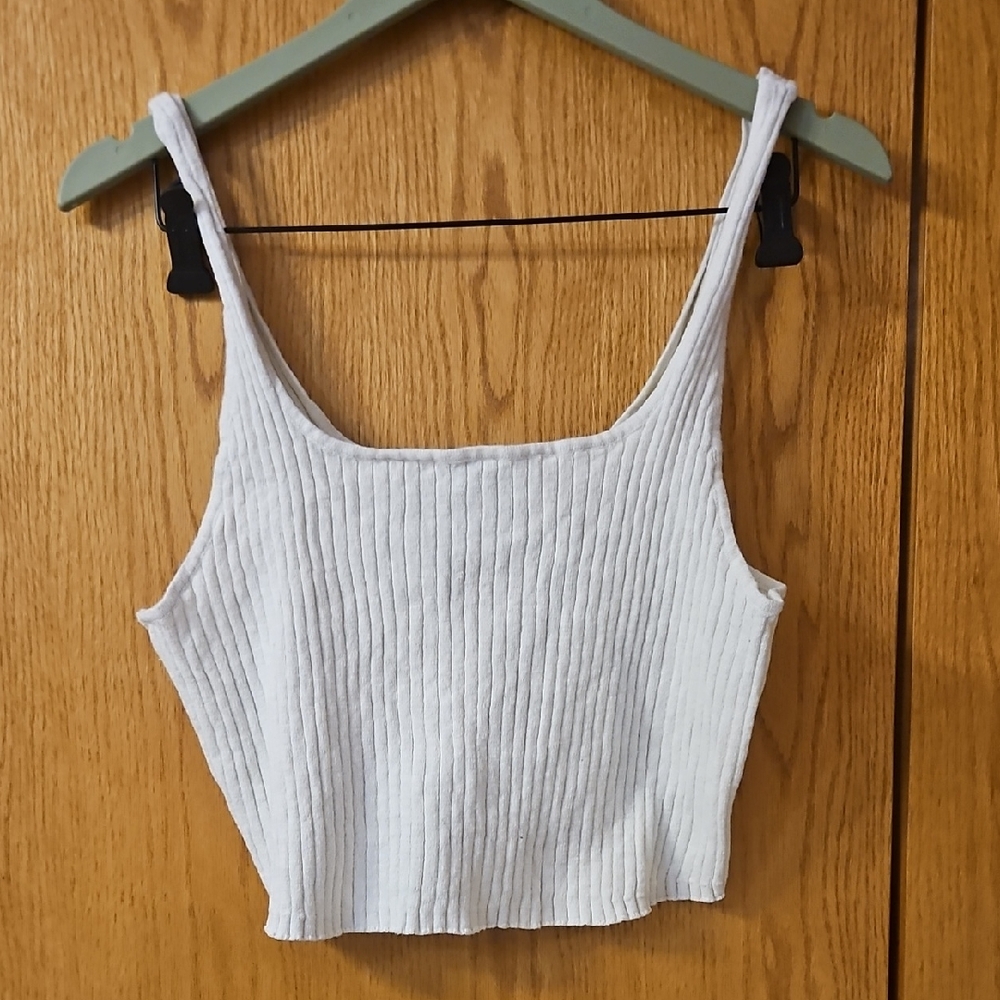 Classic White Ribbed Crop Top